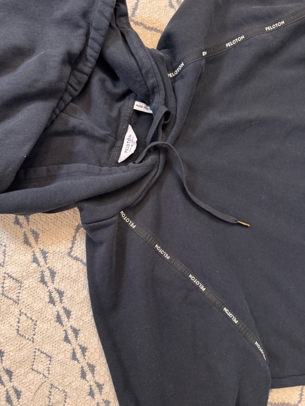 Peloton Black Logo-Trim Pullover Hoodie - Picture 3 of 5